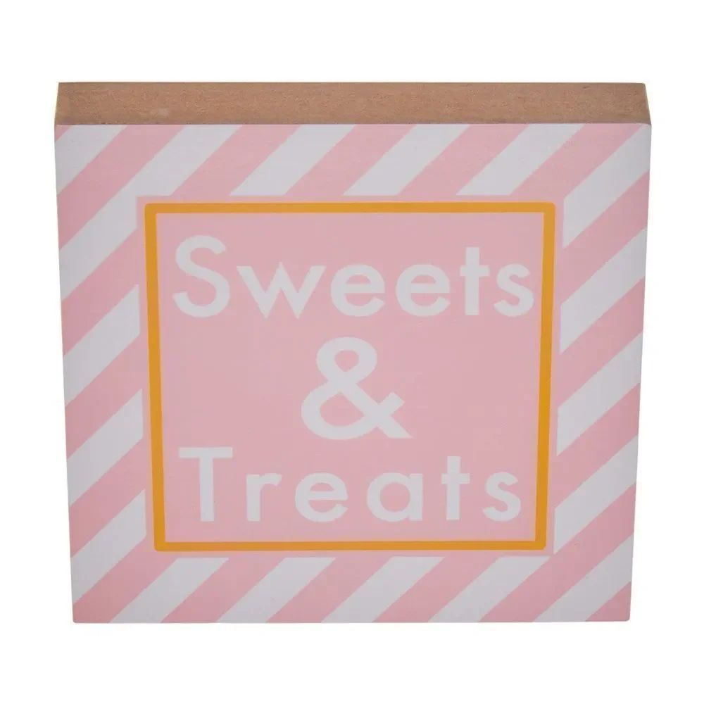 New Sweets & Treats Party Word Block Tabletop Sign NWT